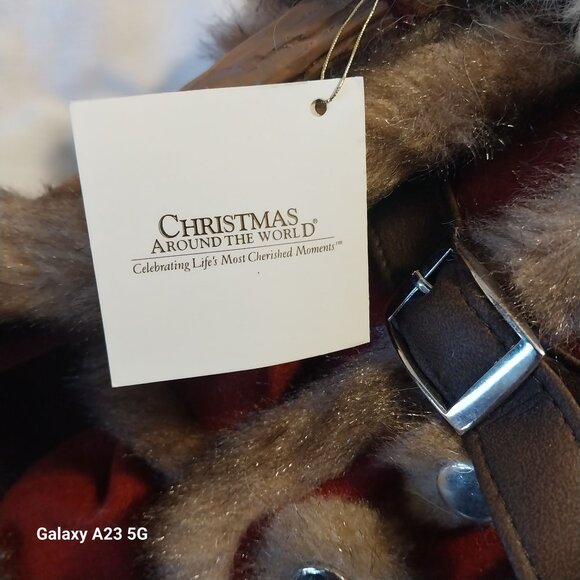 Handcrafted Santa Claus Decor With Faux Fur & Velvet Standing Holiday Figure San - Picture 10 of 11